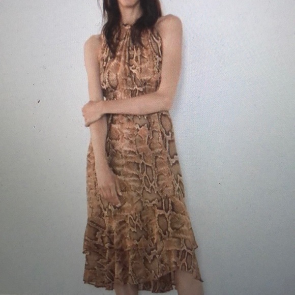 Zara Dresses & Skirts - Zara Snakeskin Printed Halter Dress